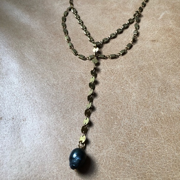 Jewelry - Multichain layered baroque pearl lariat necklace